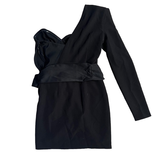 NBD / REVOLVE BLACK “MONSIEUR” ONE SLEEVE MINI DRESS WITH BOW SIZE XS - Picture 6 of 10